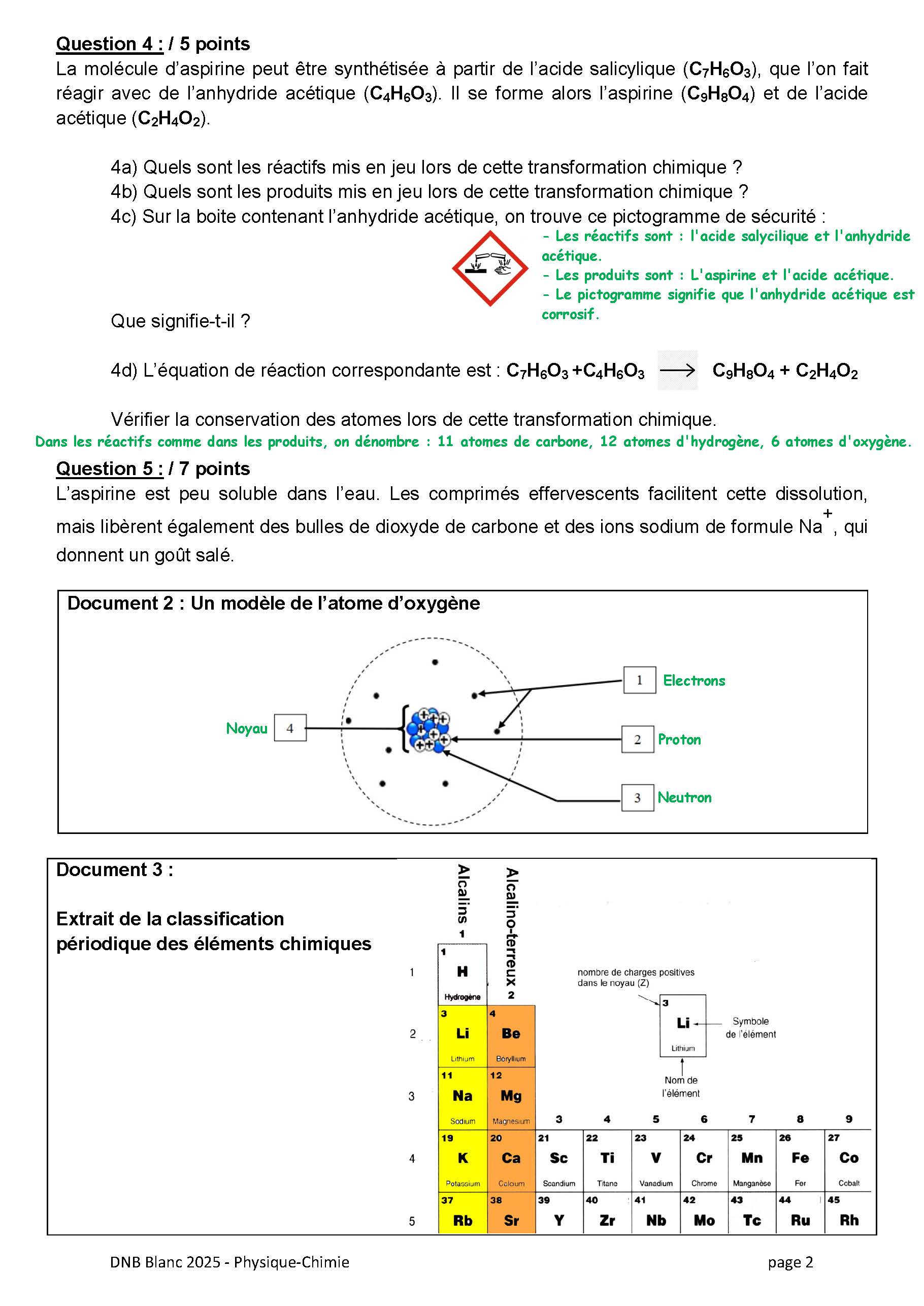 DNB blanc 2025 Aspirine Correction Page 2