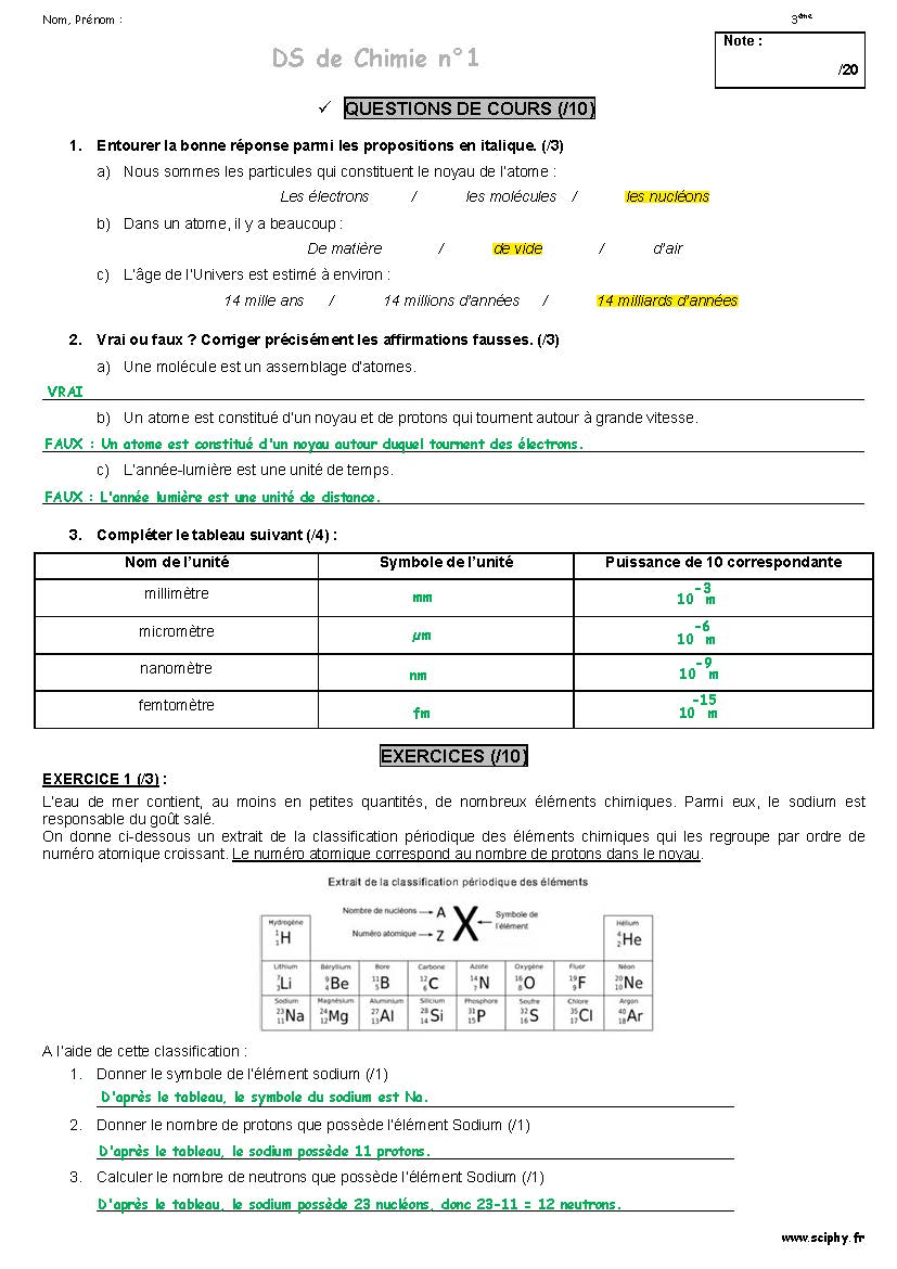DS1 Matière et Univers 2025 2026 correction Page 1